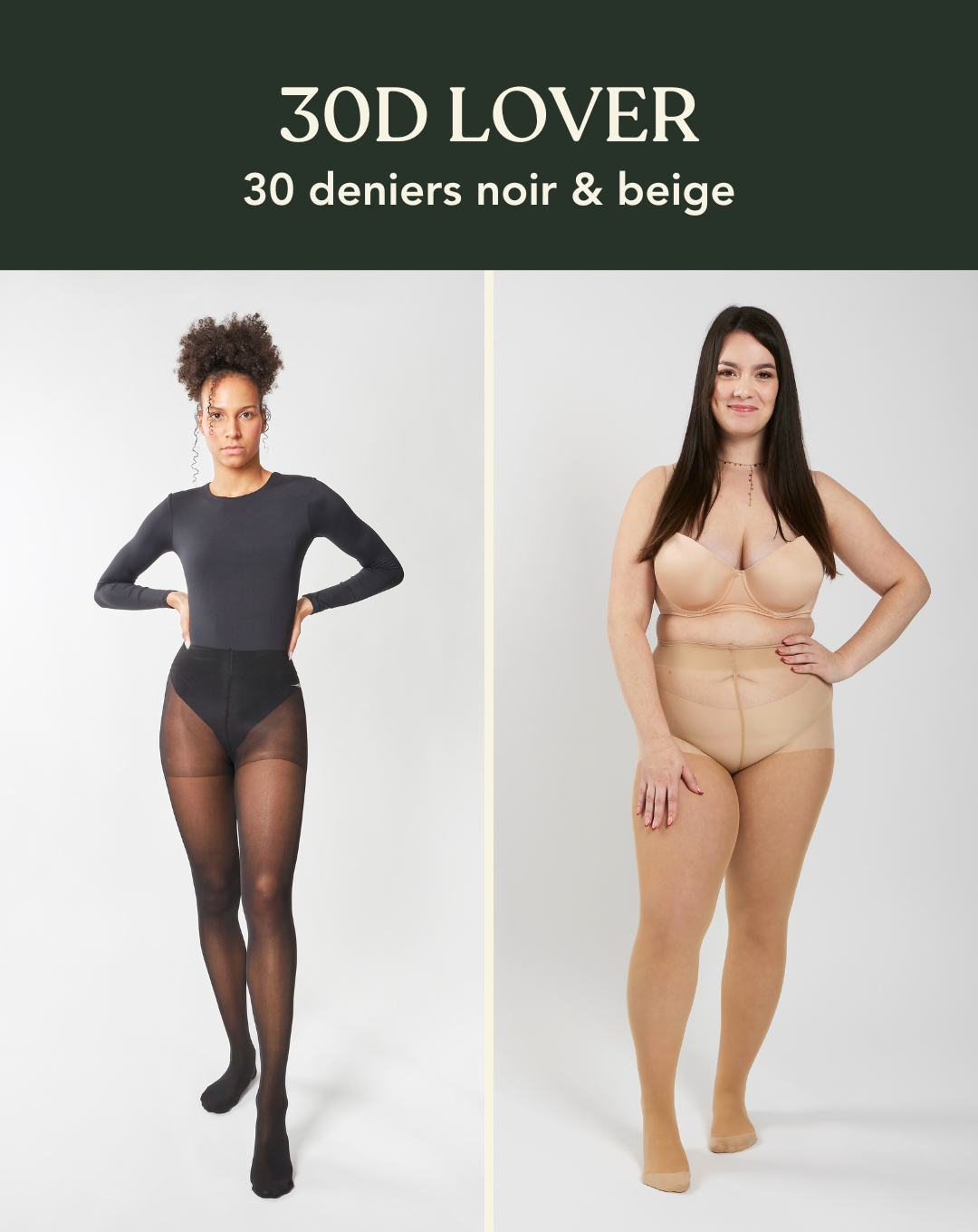 30D LOVER Box Set: 30 denier black and beige Revolutions duo