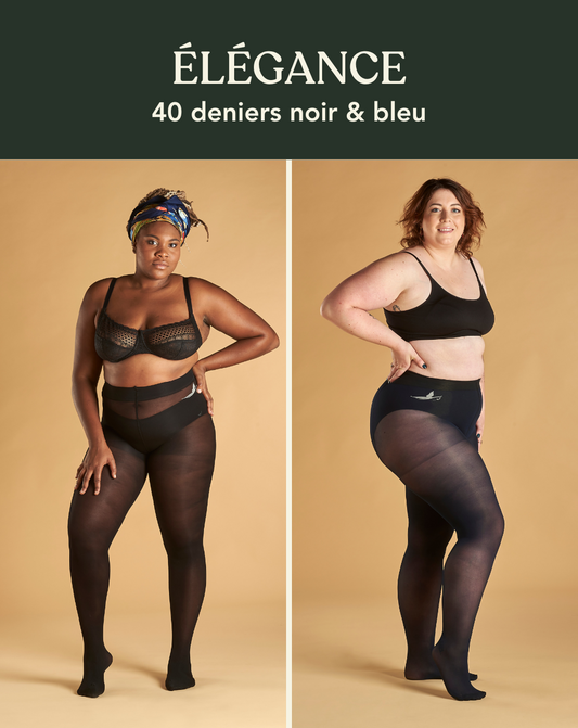 ELEGANCE Geschenkset: 40 Denier, schwarz und blau