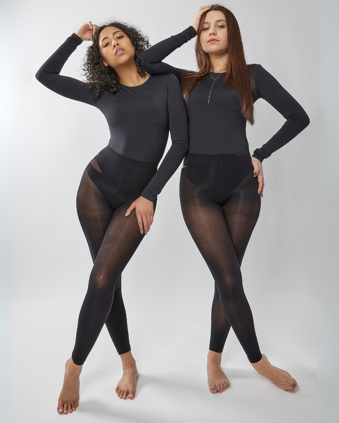 40 denier semi-opaque leggings