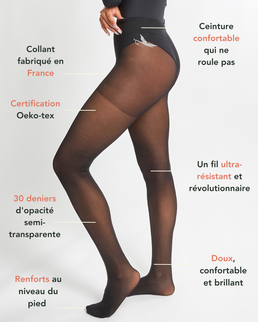 Collant 30 deniers Révolution ultra-résistant