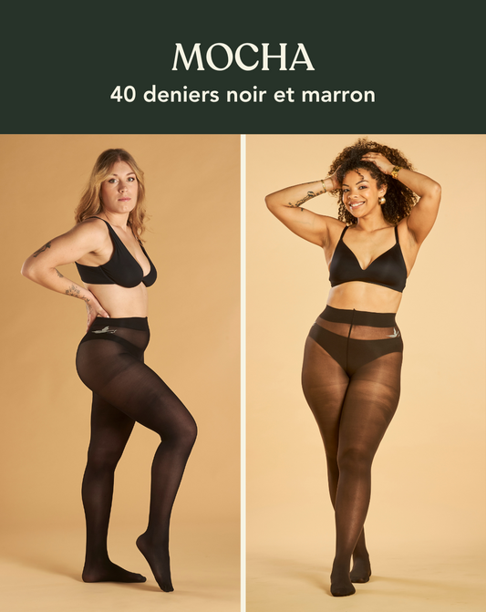 Coffret MOCHA : duo 40 deniers noir et marron