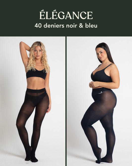 ELEGANCE Geschenkset: 40 Denier, schwarz und blau