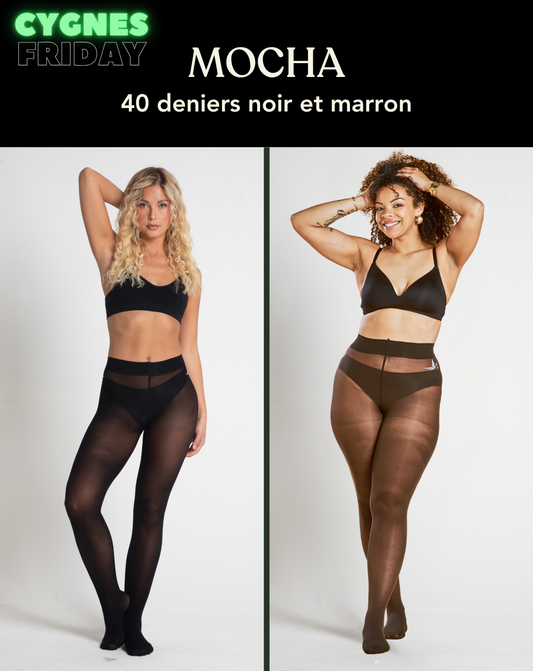 Coffret MOCHA : duo 40 deniers noir et marron