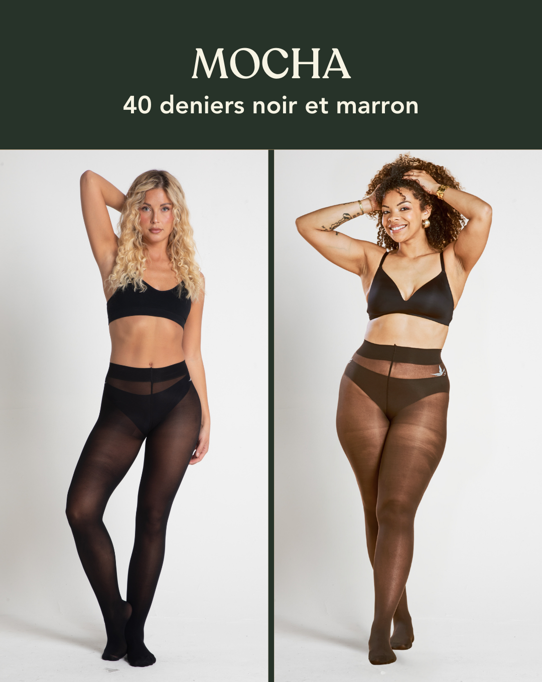 Coffret MOCHA : duo 40 deniers noir et marron