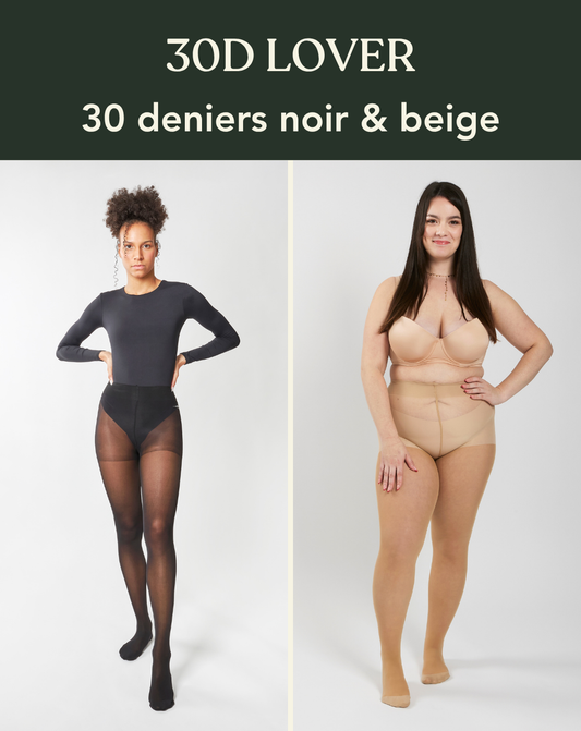 Coffret 30D LOVER :  duo 30 deniers Révolutions noir et beige