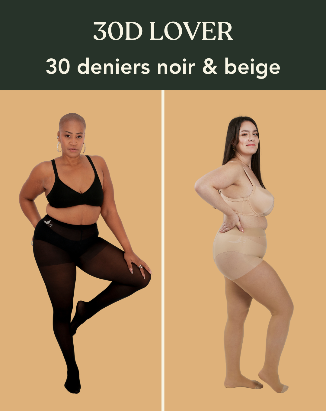 Coffret 30D LOVER :  duo 30 deniers Révolutions noir et beige