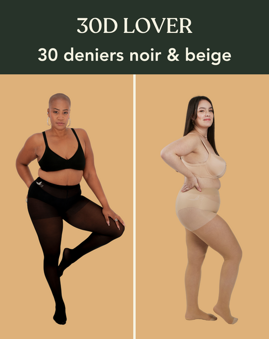 Coffret 30D LOVER :  duo 30 deniers Révolutions noir et beige