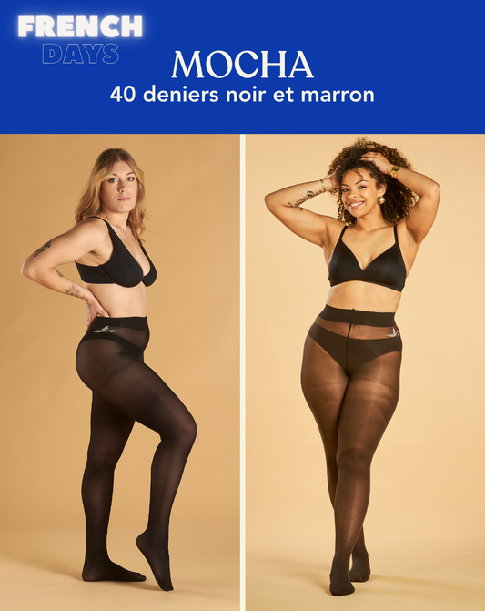 Coffret MOCHA : duo 40 deniers noir et marron
