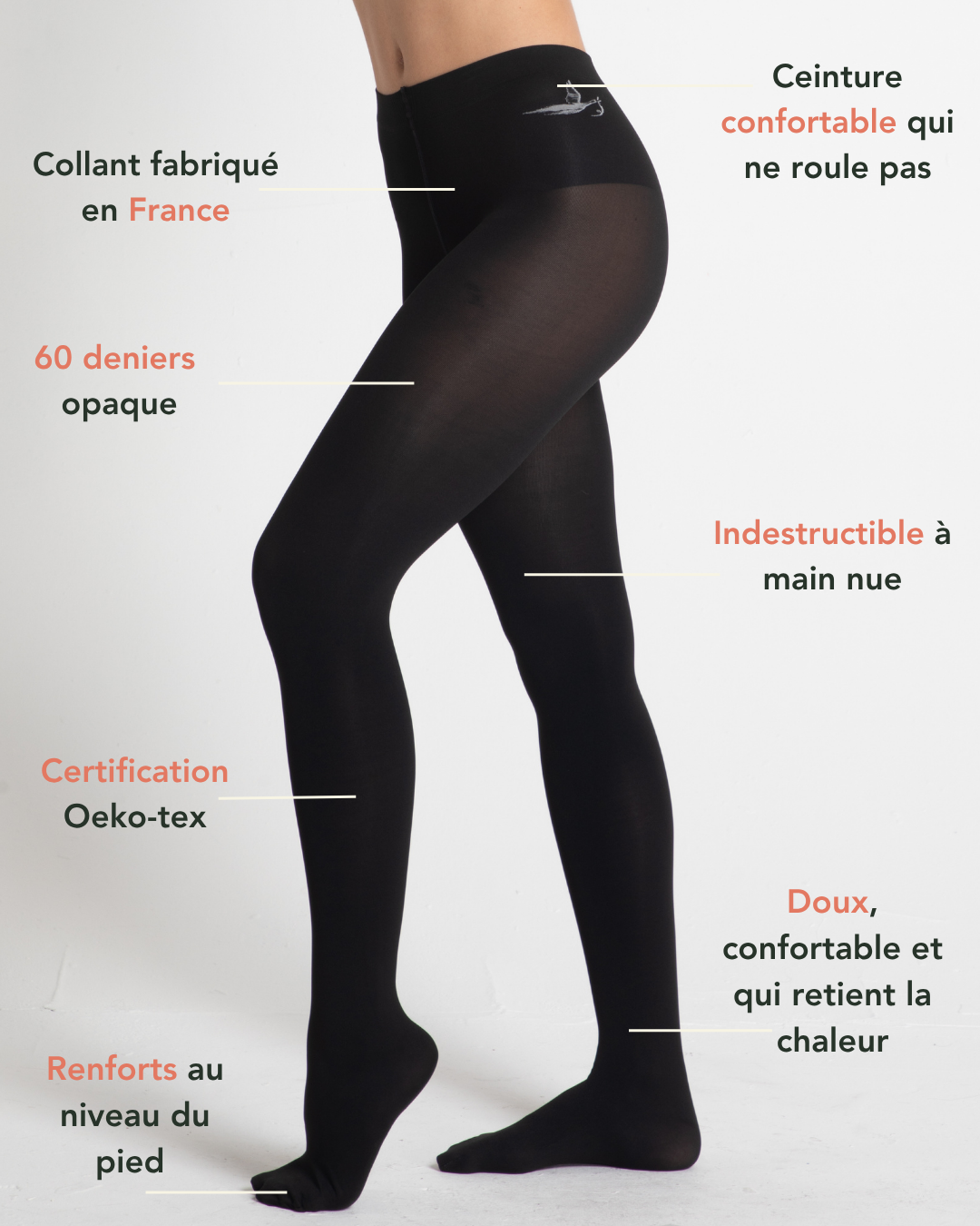 Collant indéchirable 60 deniers