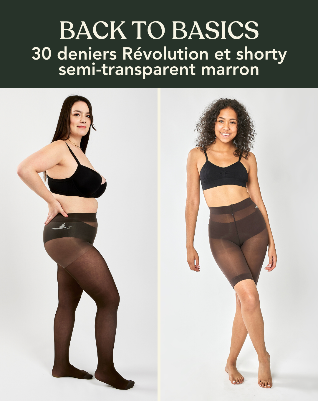 Coffret BACK TO BASICS : 30 deniers Révolution noir et shorty semi-transparent