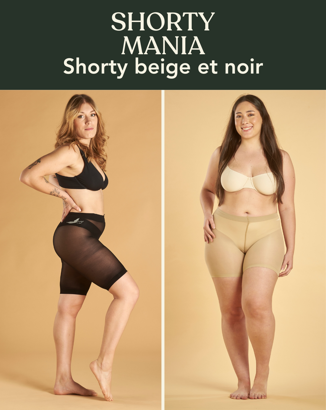 Coffret SHORTY MANIA : shorty beige et noir