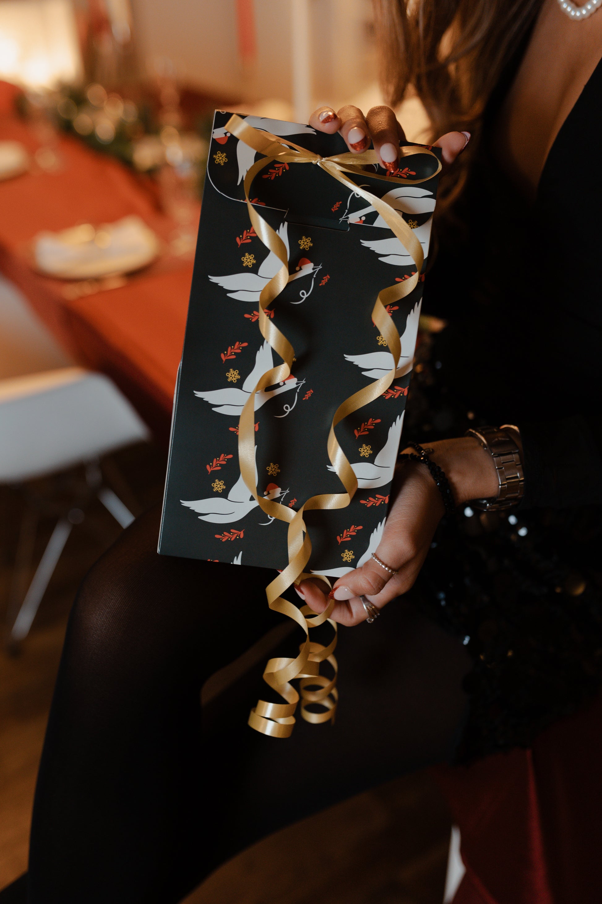 Pochette Cadeau Cygnes