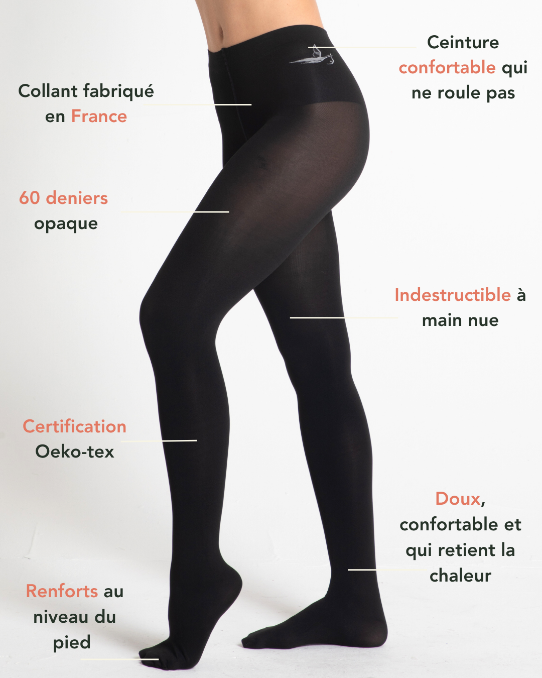 Collant indéchirable 60 deniers