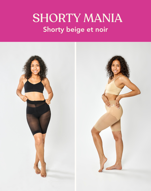 Coffret SHORTY MANIA : shorty beige et noir